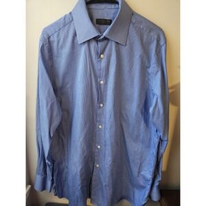 Ike Behar NYC Men's Dress Shirt 16½ 34/35 Blue Pinstripe